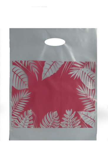Bolsas Riñon Regalo Motivo Rosa Hojas Plasticas 35x45 100u