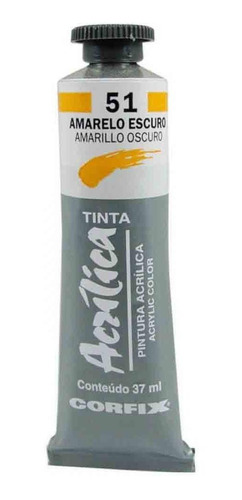 Tinta Acrilica Corfix 51 Amarelo Escuro 37ml