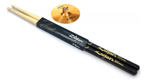 Baqueta Zildjian Dip 5a Black Select Hickory Z5ad Madeira Cor Preto