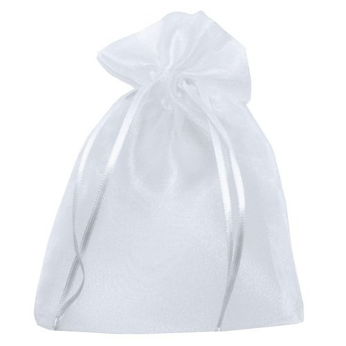 Imagem 2 de 4 de 10 Saquinho De Organza 20x35cm Chinelo Lisos / Branco
