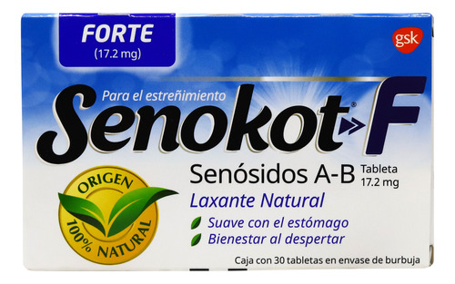 Senokot F Senósidos A-b Laxante Natural 30 Tabletas 17.2 Mg