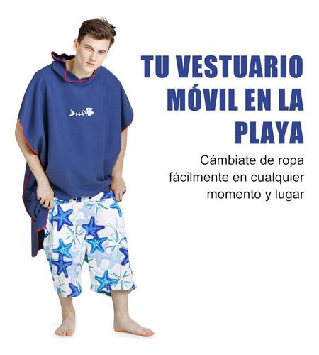 Poncho Microfibra Con Capucha Para Natación Y Surf