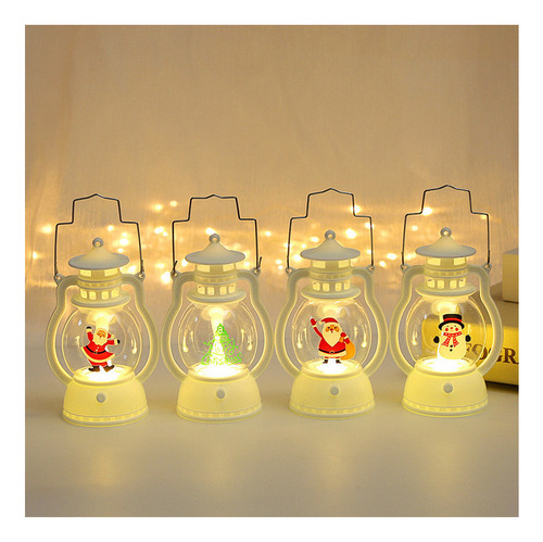 Adornos Decorativos De Luz Nocturna Portátil Navideña 4 Piez