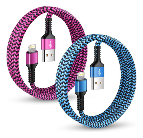 Cargador Para iPhone, Cable De Carga Usb Trenzado De Nailon