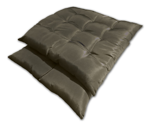 Kit 02 Almofadas Assento Futon Flat Para Cadeira 40x40 Cor Marrom-escuro Desenho do tecido Liso