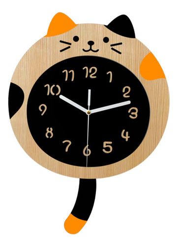 Reloj De Pared De Animales Con Cola, Grano De Madera