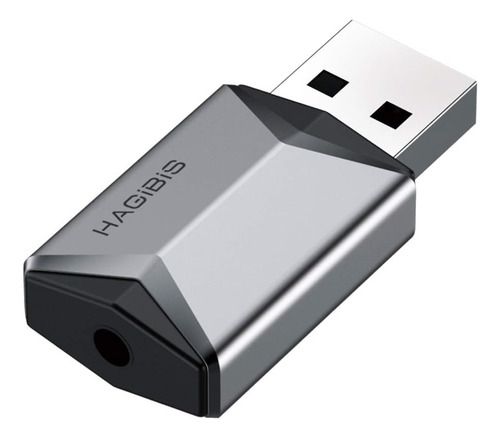 Adaptador USB de micrófono y micrófono Hagibis para PC, tarjeta de sonido, color gris