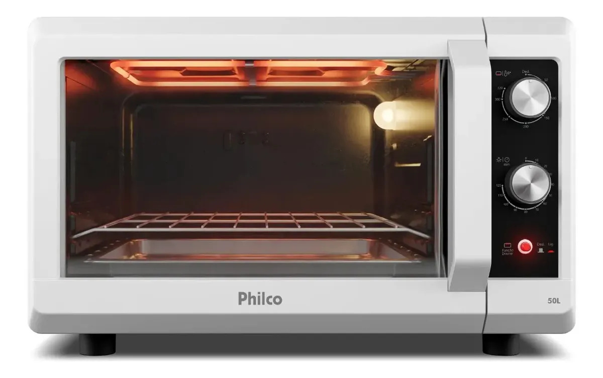 Forno Elétrico 50L Philco Dupla Resistência PFE56B 127V Branco