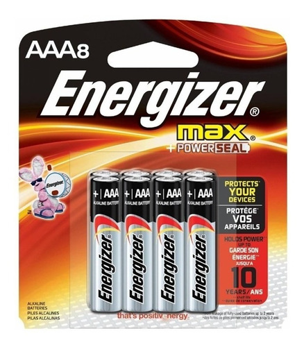 Pilha 1.5 Alcalina Aaa8 Energizer Max Com 8 Pilhas Palito