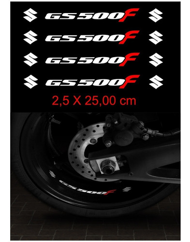 Adesivos Interno Centro Roda Moto Suzuki Gs 500f Ca-10053 Cor Branco refletivo