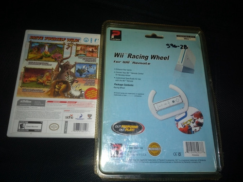 Nintendo Wii Wiiu Video Juego Madagascar Kartz Con Volante (Usado)