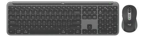 Combo Inalámbrico Teclado Y Mouse Signature Slim Mk950 Negro Negro Negro