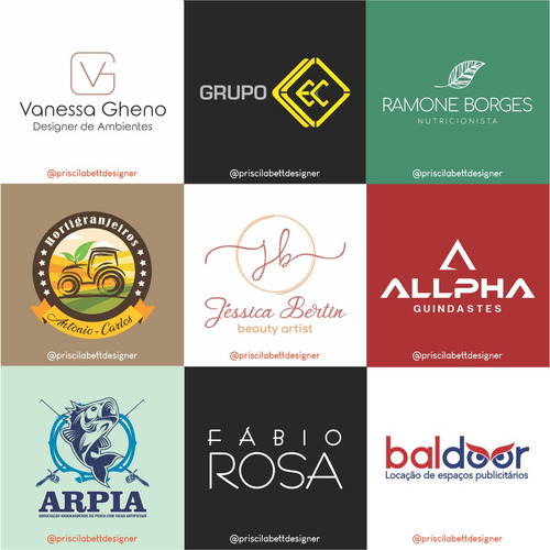 Imagem 3 de 8 de Logotipo Logomarca Criação 48h Marca Design Gráfico