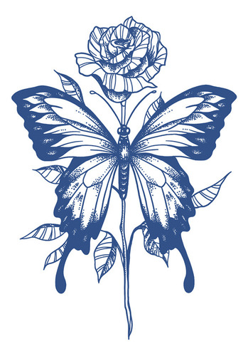 Rosa Mariposa (medio Brazo 057) - 12 X 19 (cm) - Mariposa A