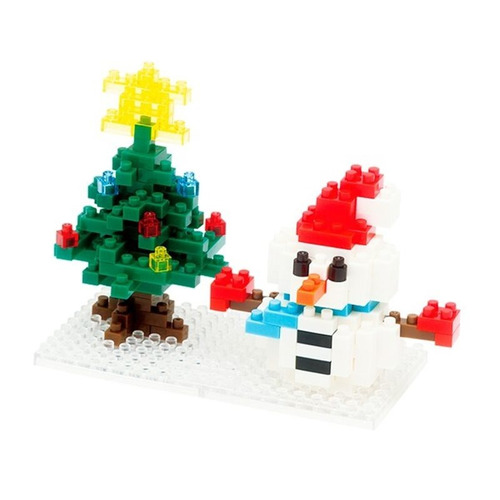 Muñeco De Nieve Y Árbol De Navidad - Nanoblock 