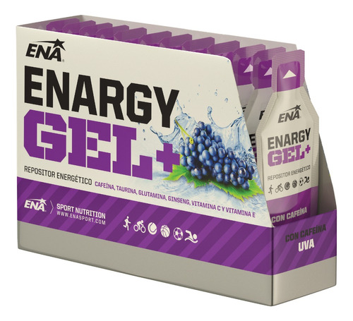 Ena Enargy Gel + Cafeina Caja X 12 Un. - Sabor Uva
