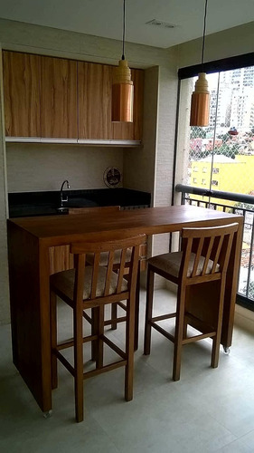 Bancada Churrasqueira Gourmet Com 2 Banquetas Estofadas