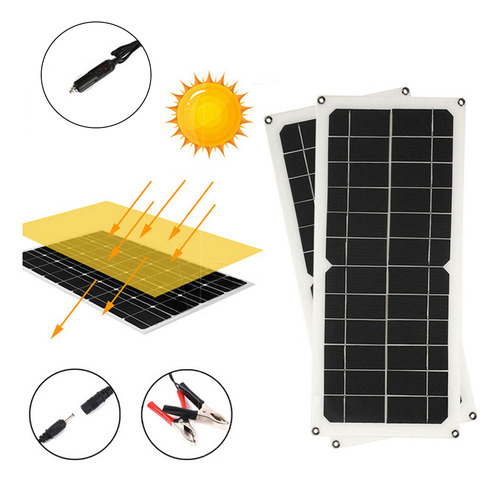 Kit De Cargador Usb De Panel Solar Monocristalino Con Energí