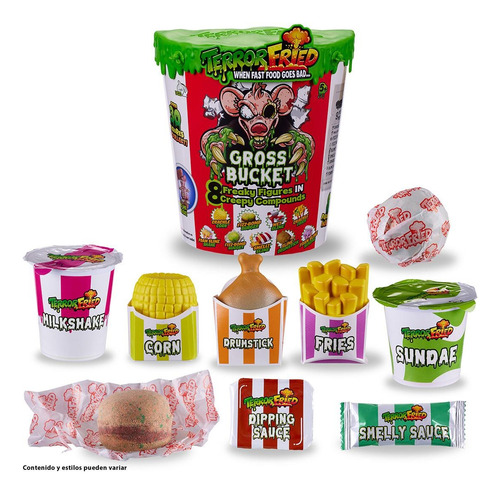 Terror Fried Cubeta 8 Pack Barf Bucket 8p Playset Bandai Nude