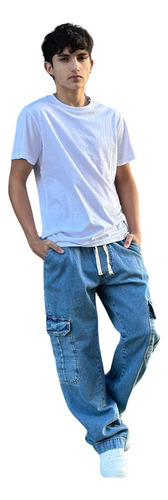 Jean Jogger Baggy Celeste Hombre Lou Jeans