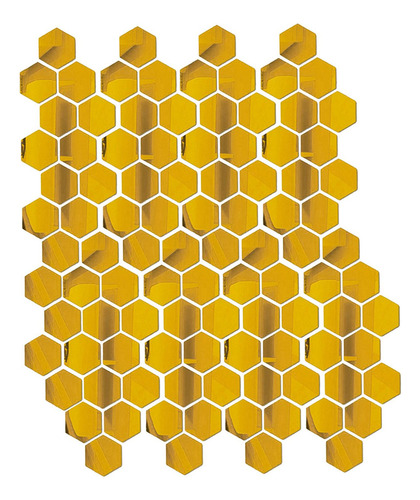 Pegatina De Pared Con Forma De Espejo Hexagonal, 100 Unidade