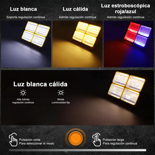 Luz Solar Conduzida Recarregável Do Trabalho 100w 8600