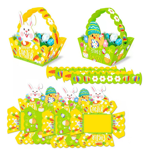 12x Cestas De Pascua Para Niños Cestas De Huevos De Pascua