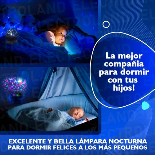 Imagen 4 de 10 de Lámpara Proyecta Estrellas Dream Star Rotatoria Luz Nocturna