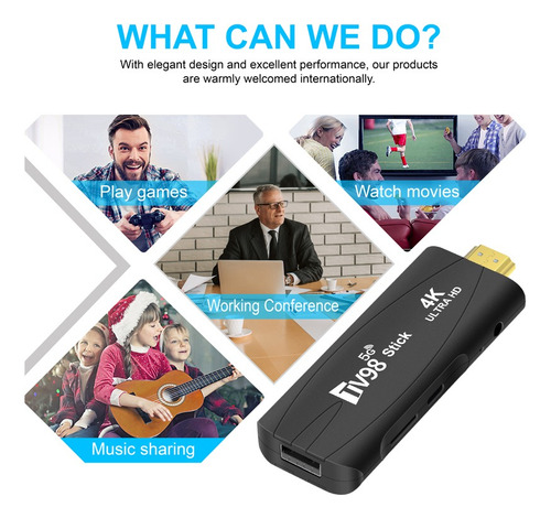Tv Stick Android 4k Tv98 2gb + 16gb Smart Tv Box Wifi 5g
