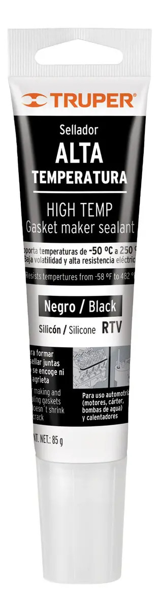 Sellador Altas Temperaturas Silicón Negro 85 Gr Truper 17567