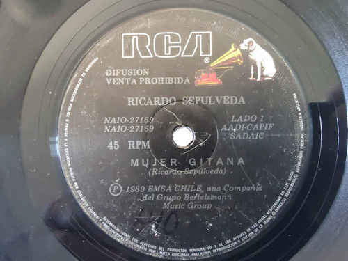 Vinilo Single De Ricardo Sepulveda  --mujer Gitana ( Q32