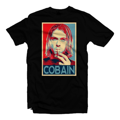 Playera Negra Nirvana Kurt Cobain Icon 