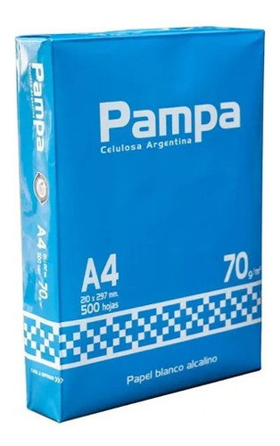 Resma Pampa A4 70 Gr. Envio Sin Cargo En C.a.b.a Por 15 Unid