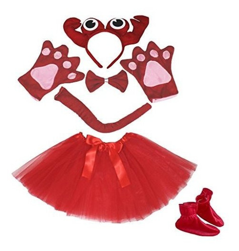 Disfraces Niñas - Petitebella Red Crab Diadema Bowtie Tail G