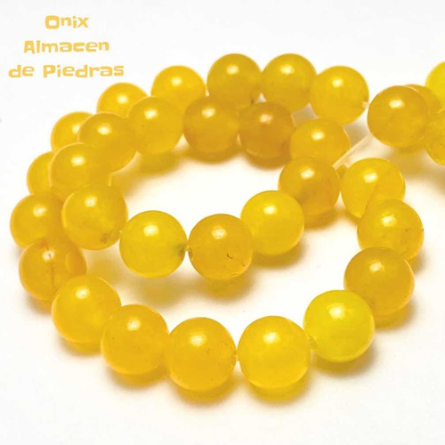 Perlas De Piedra Agata Amarilla 8mm