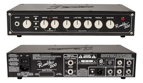 Amplificador Fender Rumble 500 Hd Cabezal Para Bajo 500w