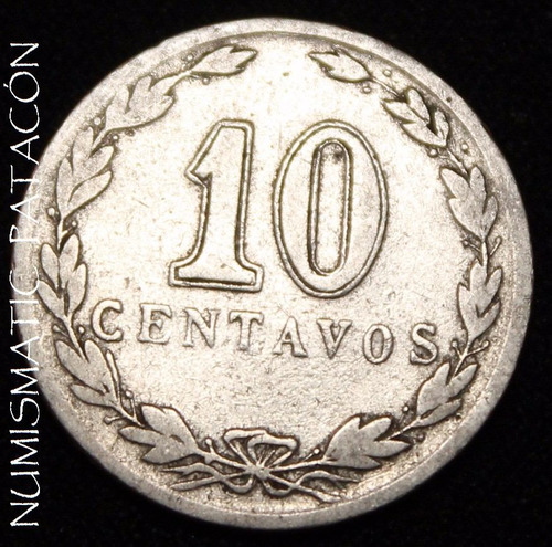 Moneda Argentina 10 Centavos Niquel 1928 (Usado)