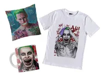 Comprar Combo Remera Joker Guasón Jared Leto Con Taza Y Almohada 