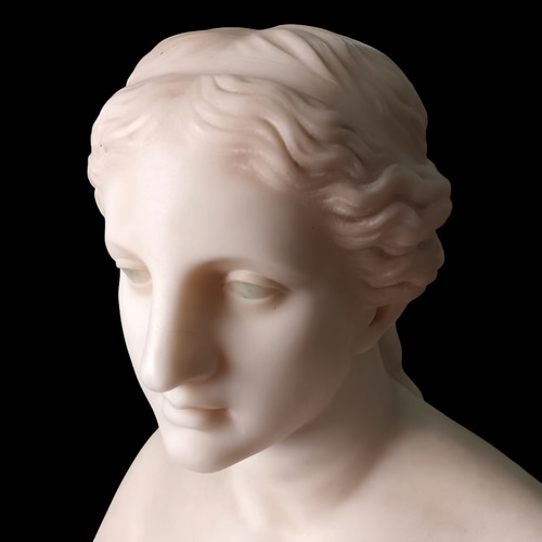 Antigua Antiguedad De Marmol Busto Estatua Figura Firmada (Usado)