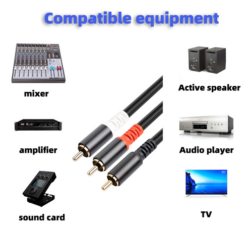 Adaptador Rca Y, Cable En Y Para Subwoofer, 1 Cable De Audio