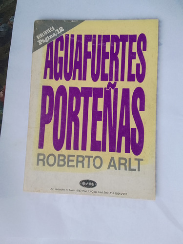 Arlt Roberto  Aguasfuertes Porteñas 