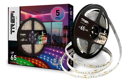 Tiras Luces Led Luz Fria Calida Exterior 5mts Ip65 Trefi Luz Blanco Cálido