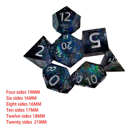 Juego De Dados Poliédricos De Resina De 7 Piezas D4 ~ D20