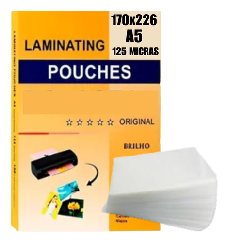 50un Plastico Plastificação A5 170x226mm 125micra