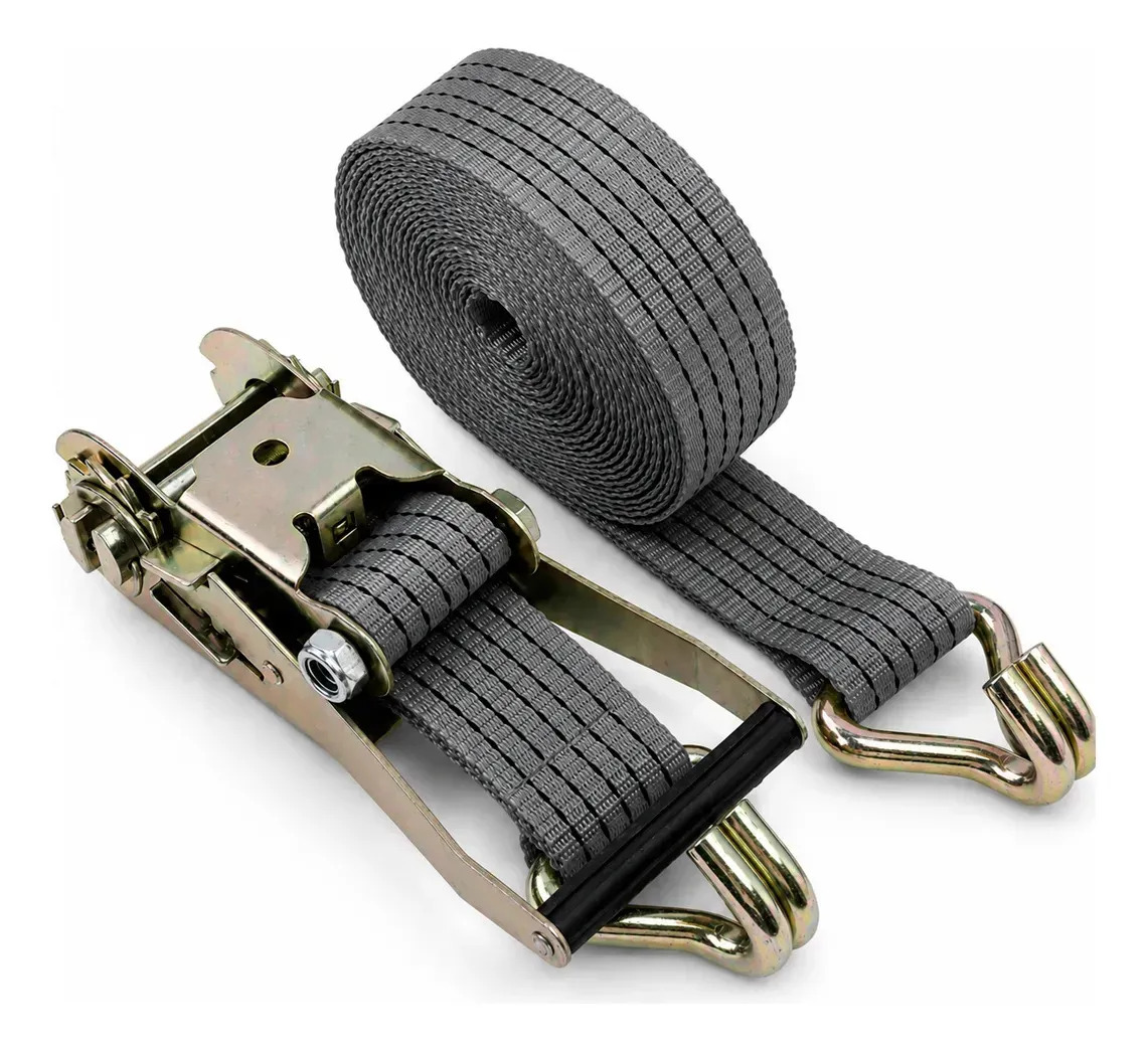 Kit Cinta Catraca S-forte Poliéster 5 Toneladas 9m Laranja Cinza