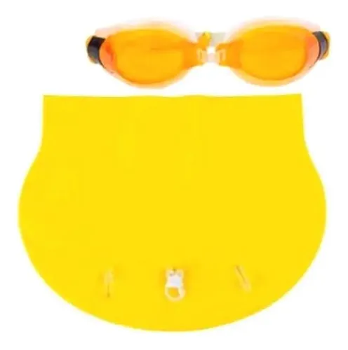 Kit Natação Infantil Touca Óculos E Protetores Para Piscina