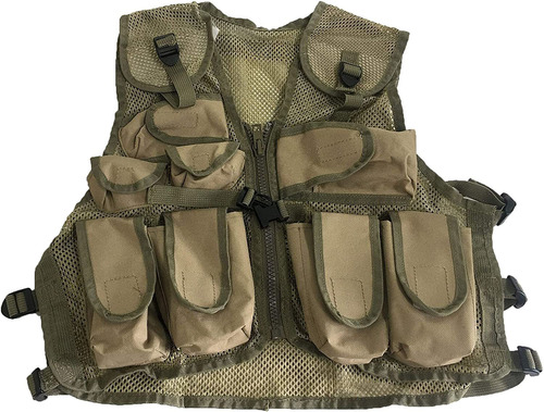 Niños Safari Explorer Chaleco Khaki M L