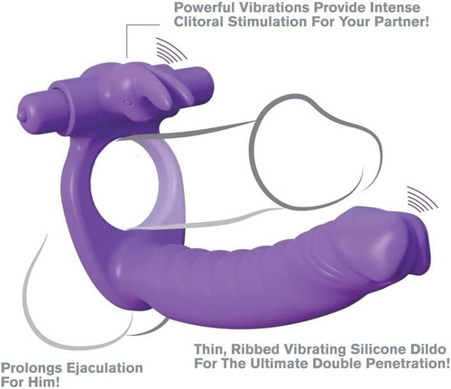 Vibrador Doble Penetración Anal Anillo Dildo Estimulo