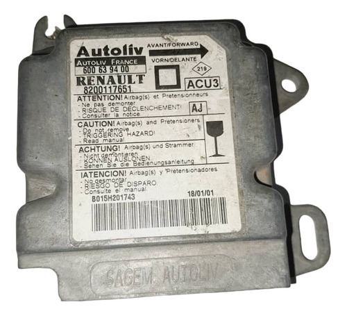 Modulo O Sensor De Air Bag Renault Scenic/megane Del 96/2003