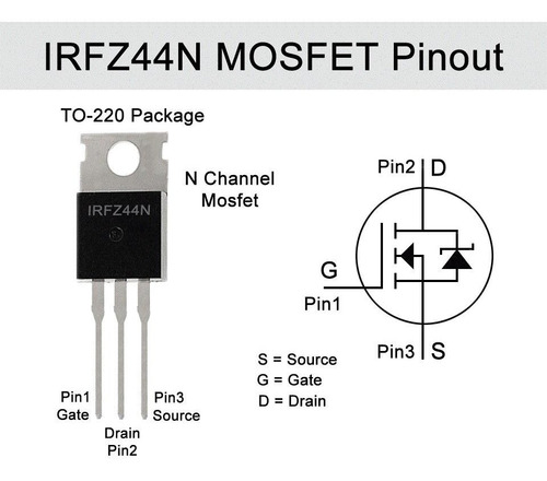 Transistor Irfz44n Fz44n Irfz44 Fz44 Mosfet Canal N